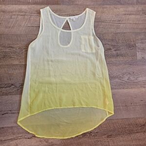E&M sheer yellow ombre tank size M